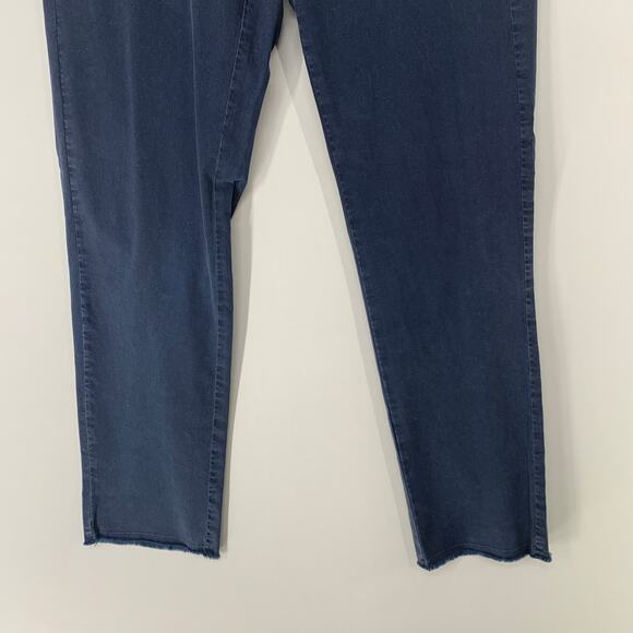Nili Lotan Women Ankle Pant Size 2 Blue Cotton Blend Low Rise Raw Hem 26 - Picture 3 of 9